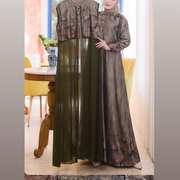 Gamis Hanan pisah rompi kombinasi