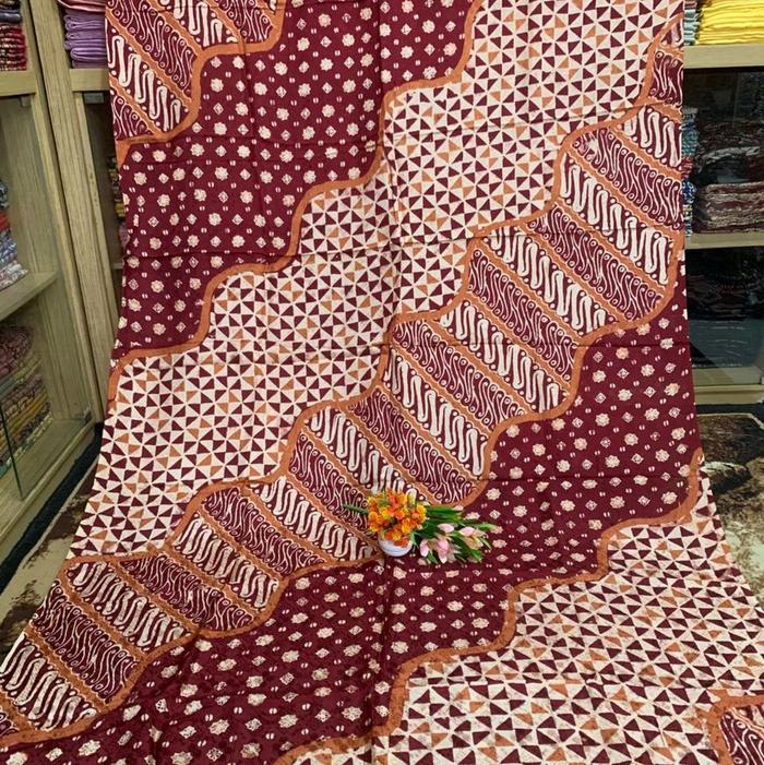 KAIN BATIK 3M VISCOSE CAP TULIS MOTIF PULAUAN  3METER TERBARU KHAS CIREBON TRUSMI AMANAHBATIK