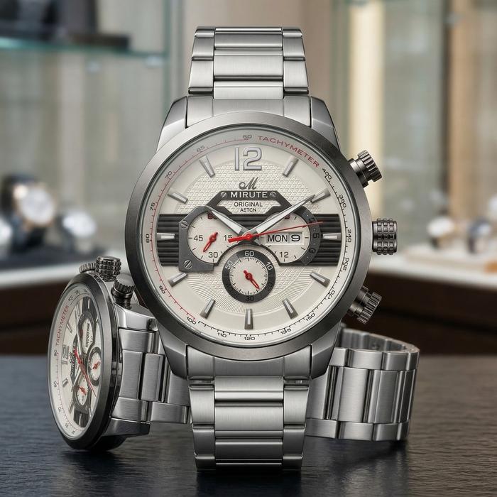 PROMO!!! JAM TANGAN PRIA DENGAN BAHAN STEINLESS/DAN MERK MIRETE DENGAN KESAN MEWAH ELEGANT