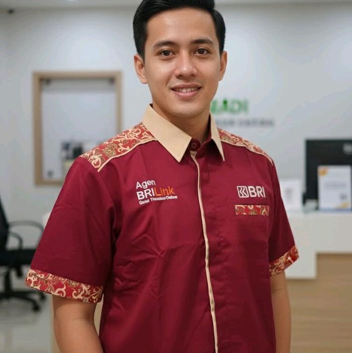 Brilink maroon Kombi batik