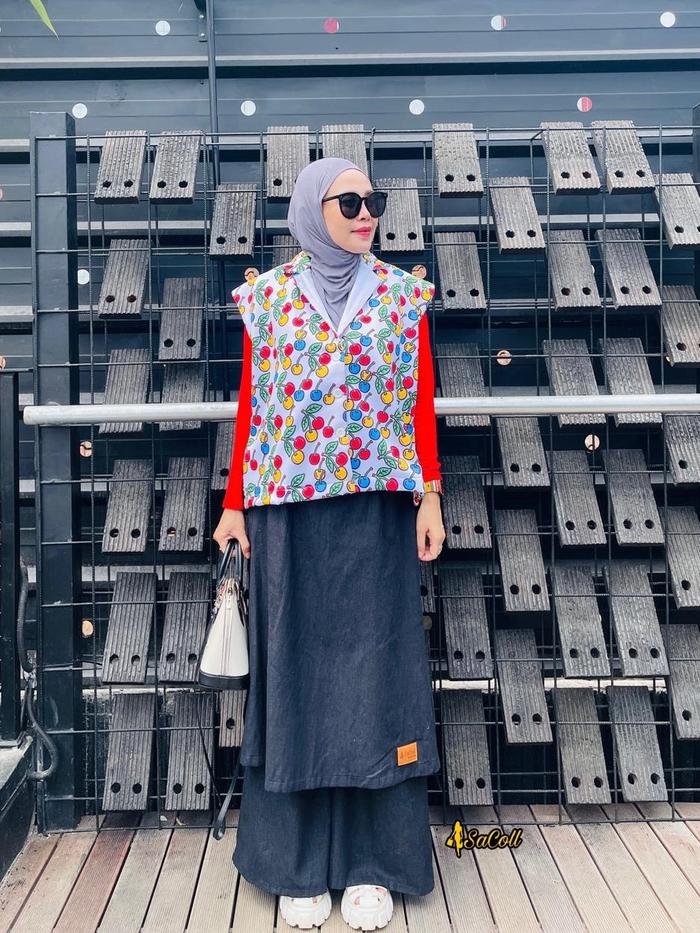Sacoll Alura Vest ( Rompi ) Bahan Scuba Printing by sacoll