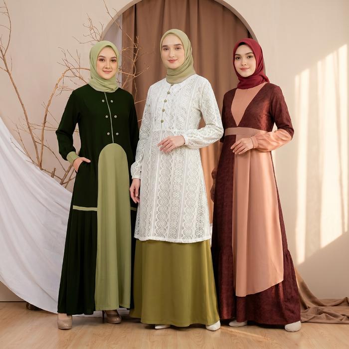 Endomoda Gamis Muslimah Azra Lavina Widya - Dress Muslim Fashion Syari