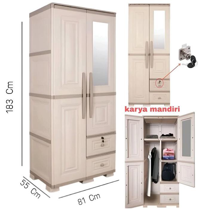 Lemari pakaian plastik Olymplast 2pintu - OTC MODERN/SCOC