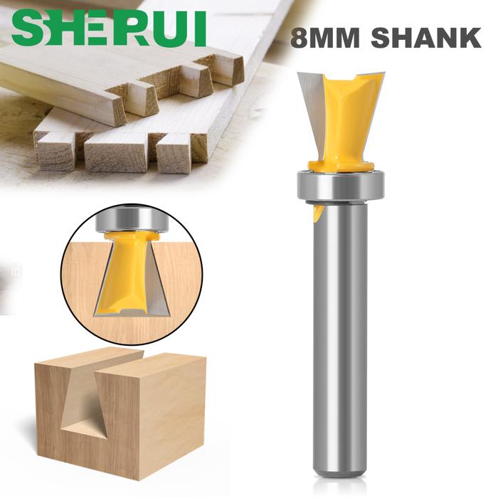 1pc 14 Degree 1/2" Dovetail Router Bit - 8mm Shank Woodworking cutter