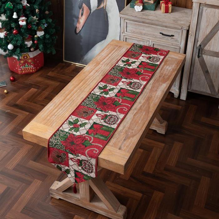 TABLE RUNNER Nuansa Natal 180 x 33 CM TAPLAK MEJA Christmas table runner taplak meja nuansa Natal Ch
