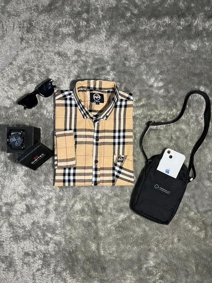 Kemeja Flanel unisex lengan panjang Kemeja kotak Kemeja casual - AhHa_Clothing