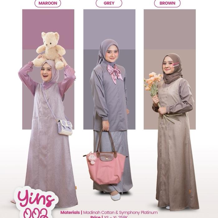 YINS 002 BY NIBRAS GAMIS REMAJA INNER BLOUSE SET OVERALL