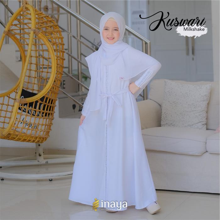 Gamis/Abaya Anak Girl Set Khimar/Pashmina Kuswari Series by Inaya