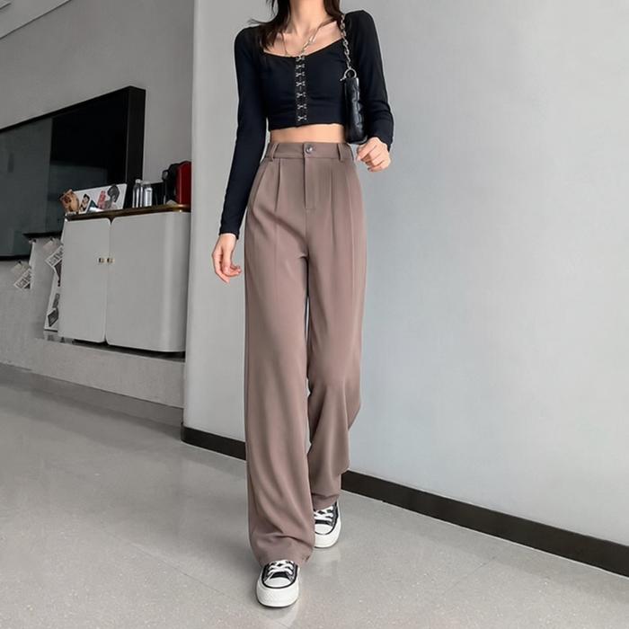 YEONA – Celana Kulot Wanita Highwaist Anti Kusut Gaya Santai Premium