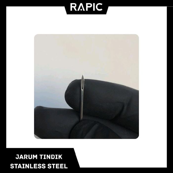 Jarum Stainless Steel untuk tindik telinga, hidung, lidah, bibir, alis, pusar, dan lain sebagainya