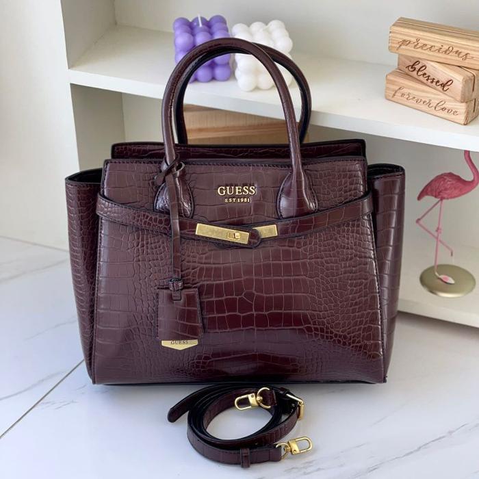 Guess Enisa Croc Print Handbag Original / Tas Guess Original / Handbag Guess