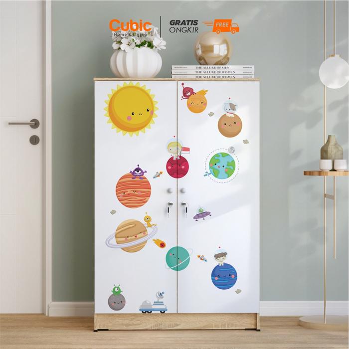 Cubic Lemari Pakaian Bergambar / Lemari Kecil 2 Pintu Minimalis / LUNA BL 121