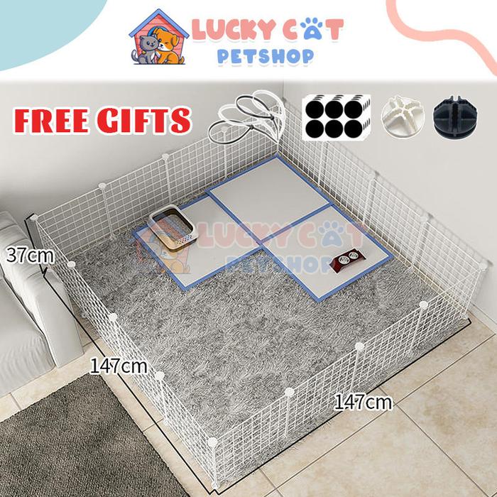 1 Set Kandang Kucing Tingkat Pagar Kucing Kandang Pagar Besi Lipat DIY