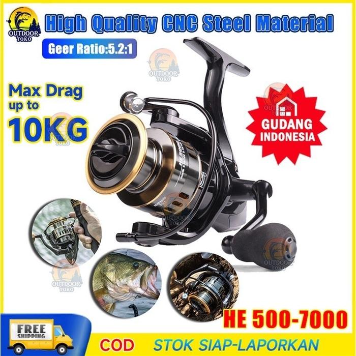 Reel Pancing HE500 - 7000 10 Kg/ Reel Pancing Murah Kuat Power Handle/ Reel Pancing Laut Tarikan Pan