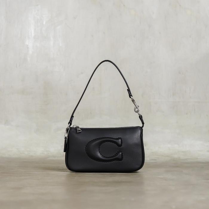 Tas COACH C EMBOSSED BLACK HOBO BAG 100% ORIGINAL - 19X11X5CM