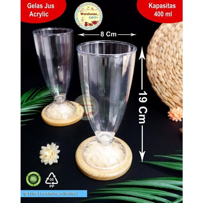 6 X GELAS JUS ACRYLIC/AKRILIK TEBAL/ GELAS JUICE BELIMBING/GELAS JUS PLASTIK 400ML