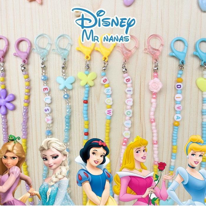 Strap Tali Masker Anak Perempuan FREE CUSTOM NAMA Gantungan Tali Masker Cewe Motif Princess