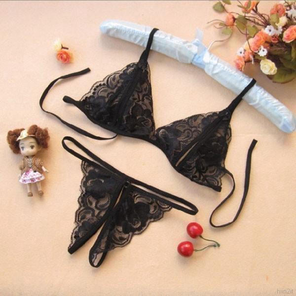 Lingeries sexy set CD Dan Bra Transparan renda bunga Wanita Bh