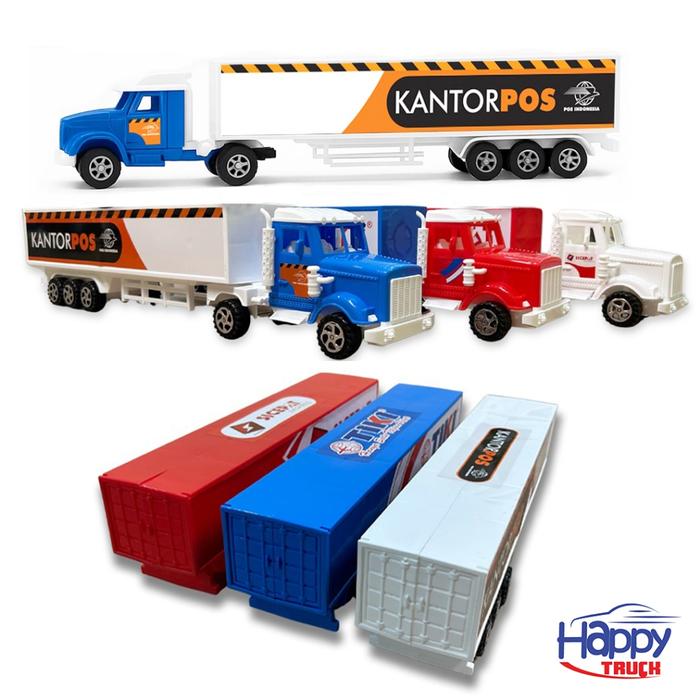 Happy Truk Jumbo KONTAINER/TANGKI AIR Mainan Diecast Truck Container Box Miniatur Diecast Truk Tangk