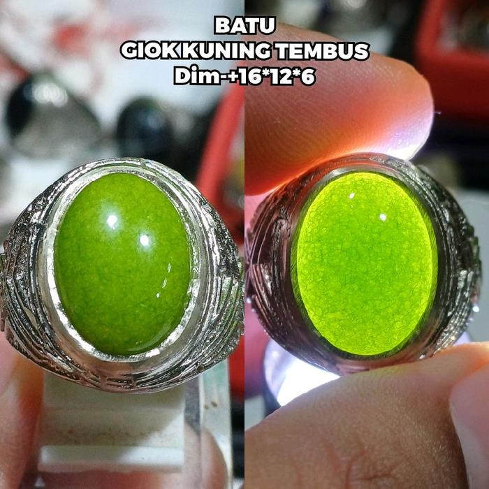 BATU PERMATA GIOK KUNING CINCIN ASLI GIOK