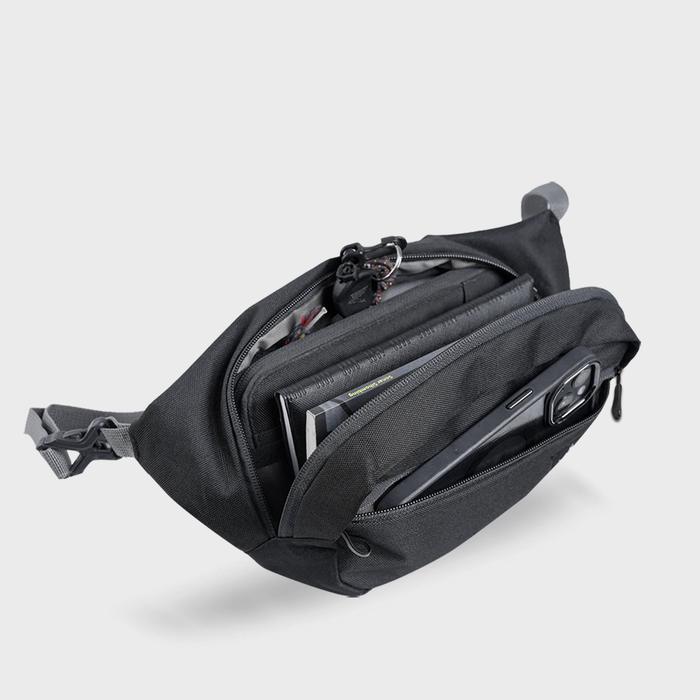 Cozmeed Waist Bag Tas Pinggang Selempang Pria Trickle New Hitam Waistbag Tbk
