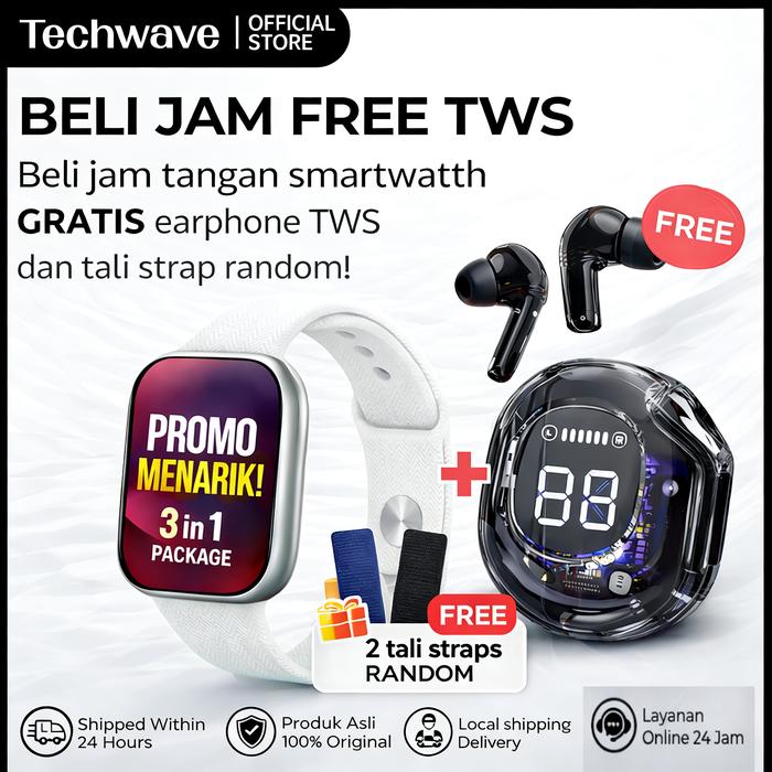 Techwave jam tangan smartwatch wanita ,smartwatch pria, jam tangan couple Beberapa mode olahraga, pe