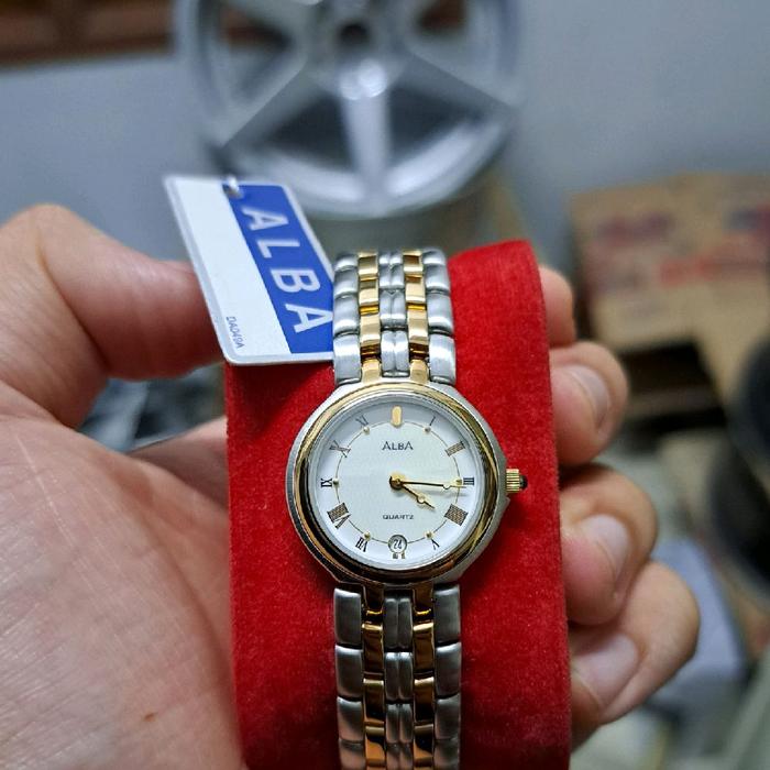 jam tangan alba dress watch simple roman indeks movement quartz baterai baru gres grns resmi 3 thn s