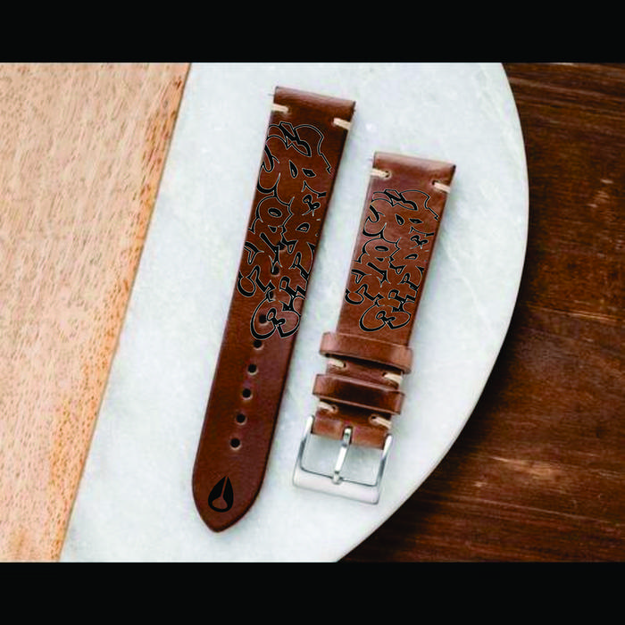 custom grafir grafiti tali jam warna hitam