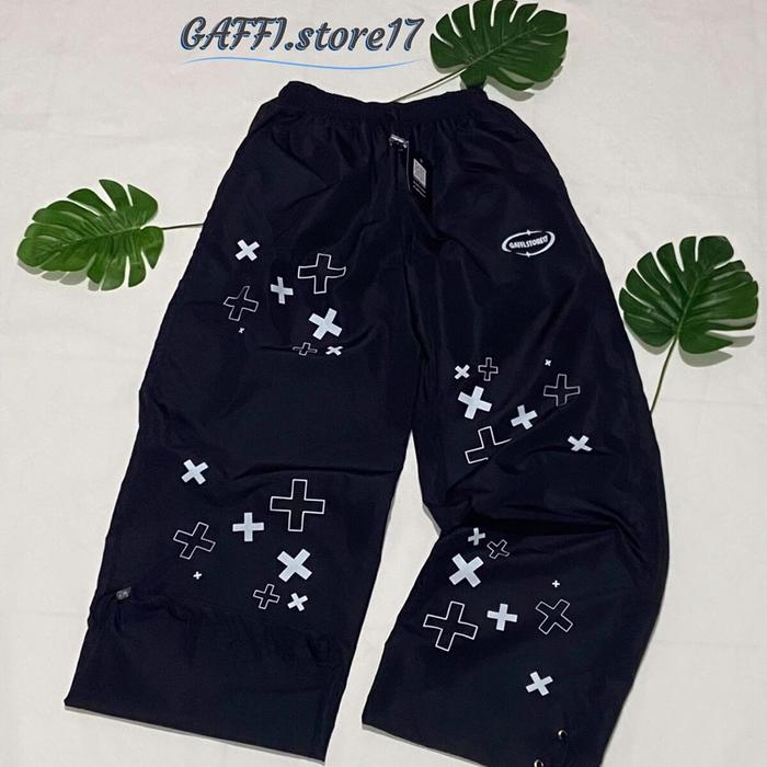 GAFFI.store17 celana baggy pants X Casual Celana Unisex Panjang Hitam Pria Wanita Y2K celana kalce