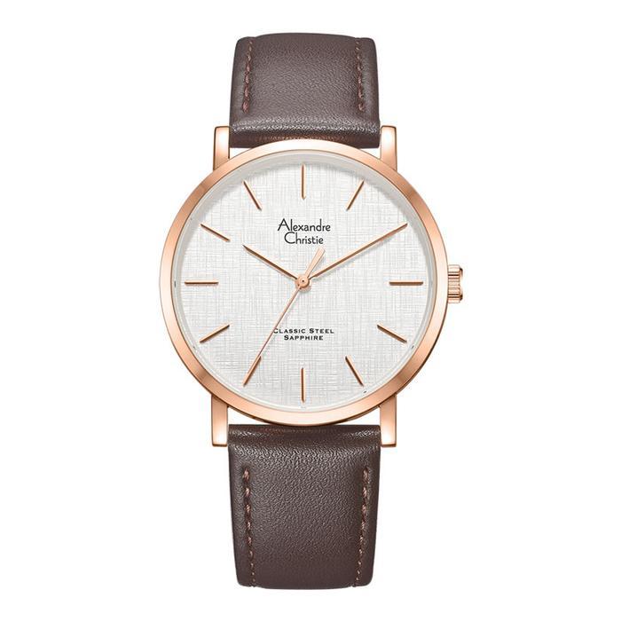 Jam Tangan Pria Alexandre Christie Classic Steel AC 8698 MH LRGSLBO dengan Dial Silver Sapphire dan 