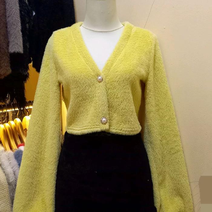 Fuzzy Rajut Gembul korean Style,Jaket Fuzzy Knitwear