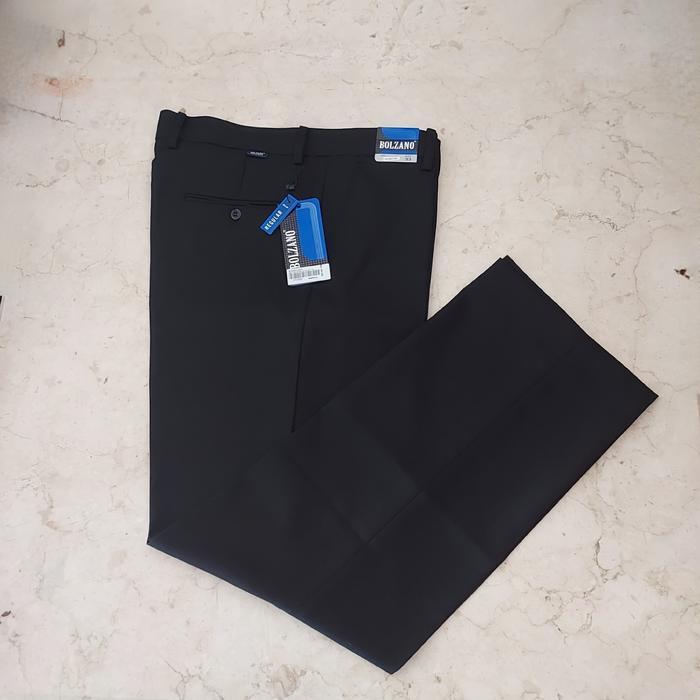 Celana Formal Reguler Hitam Pria Bolzano G Three Panjang Kantor Kerja