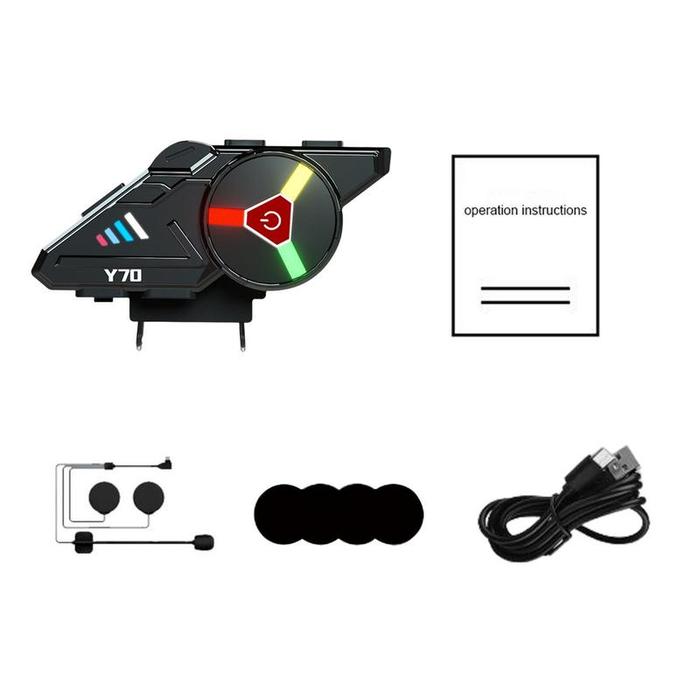 Wireless Intercom For Motorcycle Waterproof 5.3 Earphones 10m FM Long