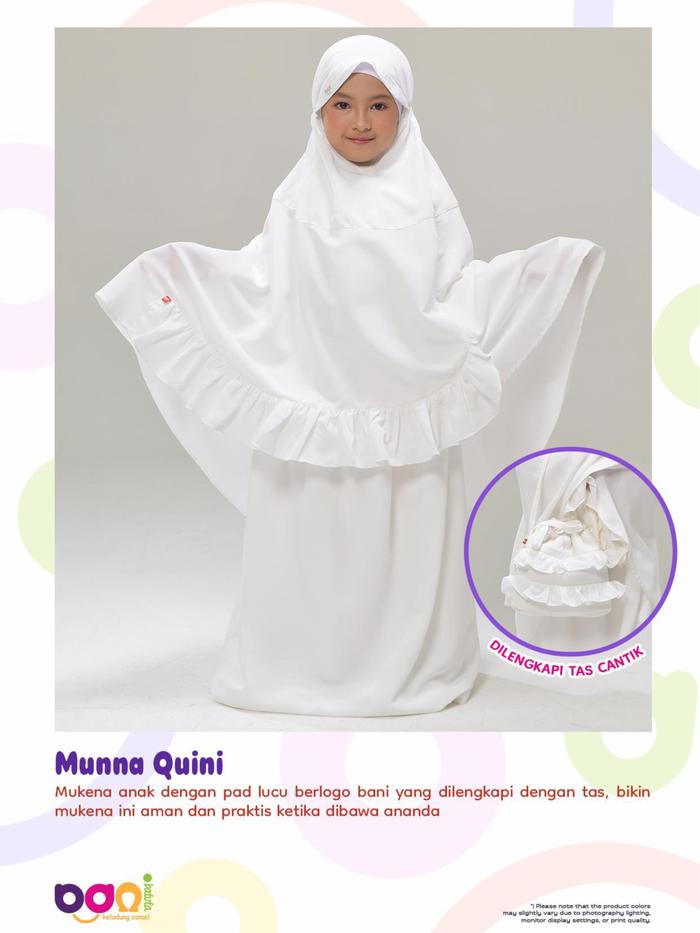 Munna Quini | Mukena Anak | Mukena Bani Batuta | Mukena Putih | Mukena Anak Rabbani [Ori Bani Batuta