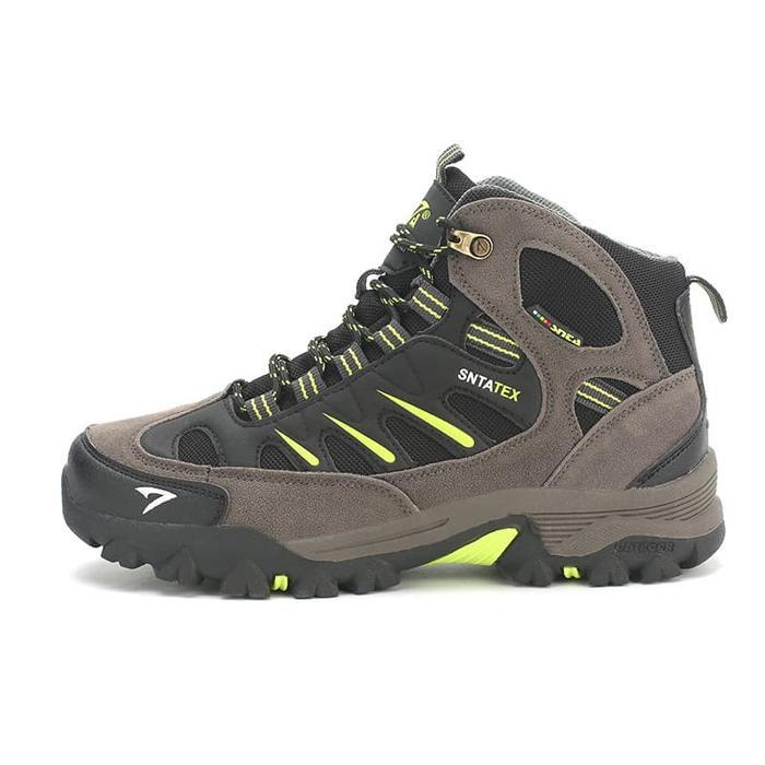 SEPATU GUNUNG SNTA TEX 493 SEMI WATEROOF BLACK GREY - HIKING SPORT *