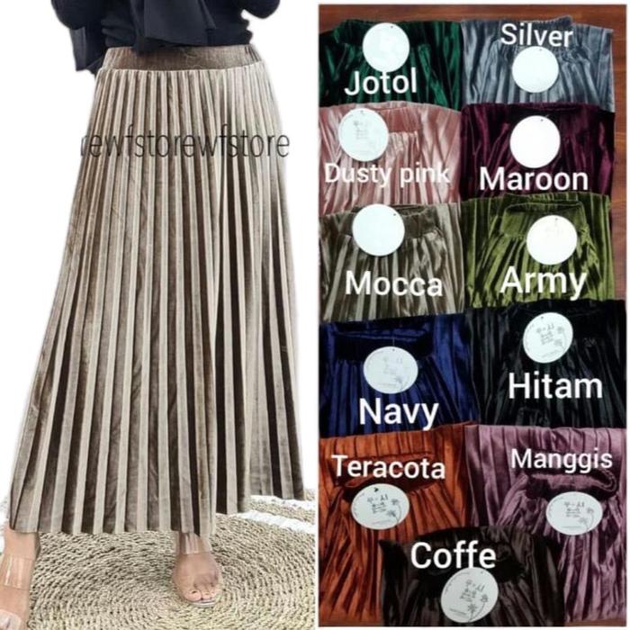 PAKET HEMAT 2 pcs 150k rok plisket BLUDRU panjang premium “ yueshi fashion” Wanita
