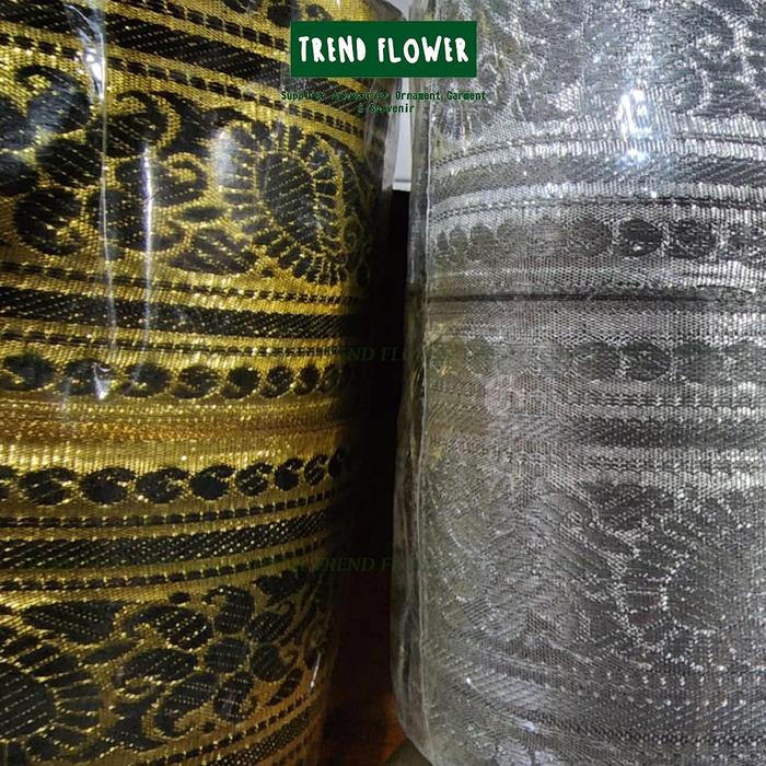 Renda Batik Bali Corak India Silver Gold Bunga Kain