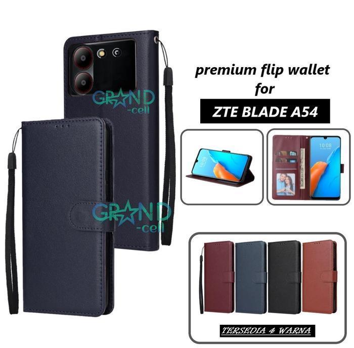 Case Hp For Zte Blade A54 Premium Flip Wallet Flip Case Magnet Casing Flip Cover Silikon Dompet Hand