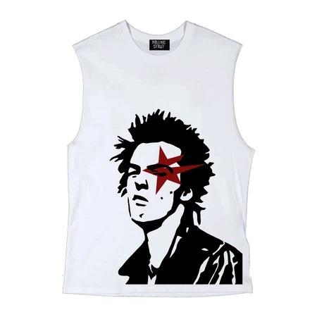 Rollingstout Kaos Singlet Pria - Sid Vicious White | Tanktop man