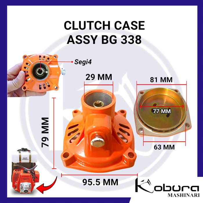 Clutch Case Assy Sporket Rumah Kampas Klos Mesin Potong Rumput 2 Tak - 338