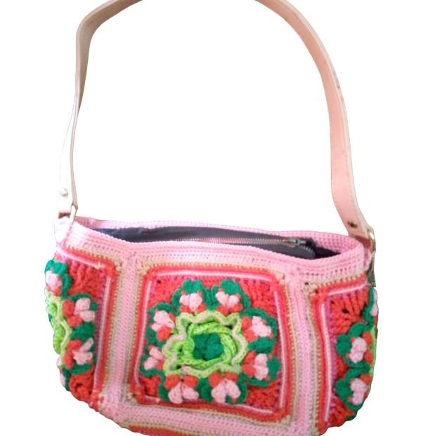 tas rajut bunga bunga yg cantik