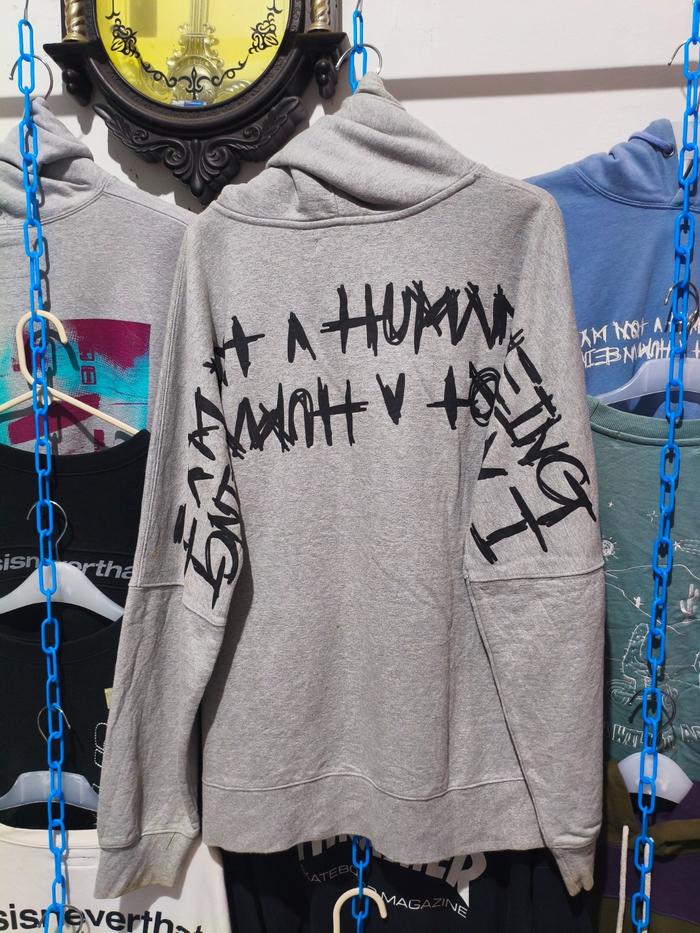 Jaket Hoodie keren Jacket Hoodie Street Wear Casual I'M NOT HUMAN BEING Big Script