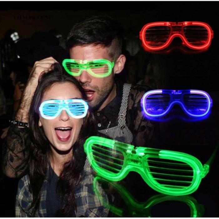 Party Glasses Kacamata DWP Party Ultra Rave Party Bisa Nyala Kacamata LMFAO Kacamata Neon Millenial