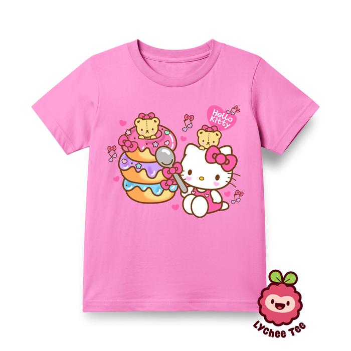 Kaos Tshirt Baju Atasan Anak Sanrio Hello Kitty Donut