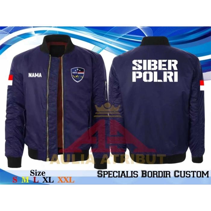 Jaket Bomber Siber Polri Bordir Gratis Nama Keren Anti Air Anti Angin Jaket Pria Motor Terbaik Cocok