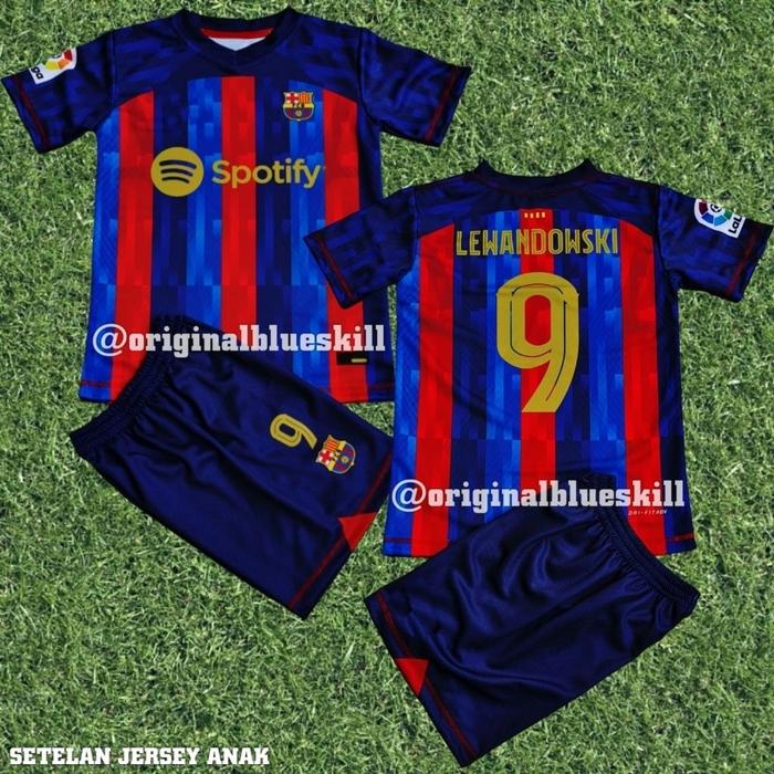 Setelan anak jersey barcelona terbaru 2022-2023 / setelan jersey barca anak / jersey olahraga anak  