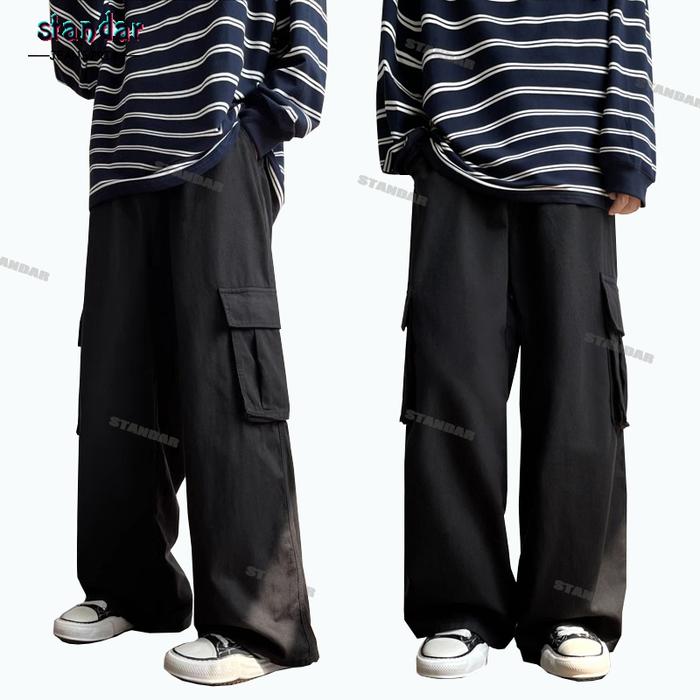 celana cargo cowok celana cargo panjang pria baggy pants jumbo celana kargo korean style celana pant
