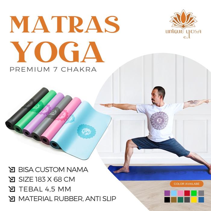 Matras Yoga Premium 7 Chakra Align Alas Pilates Mat Sekelas Lululemon Rubber