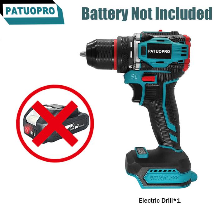 PATUOPRO 21V Wireless Brushless Electric Drill Screwdriver 50-80Nm Power Tools Handheld Drill For Ma