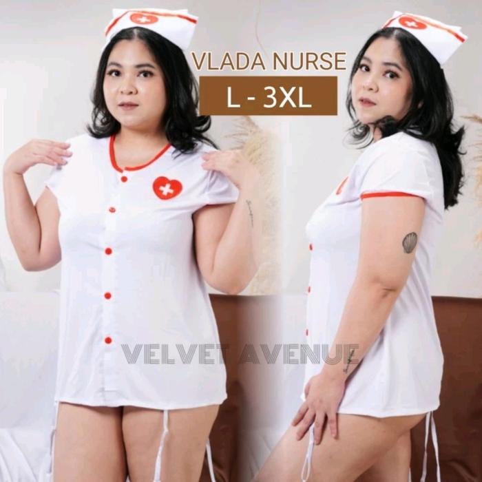 Velvet Avenue - Lingerie Perawat VLADA Sexy Lingeri Nurse Wanita Cosplay Baju Suster Dress Tidur Sek
